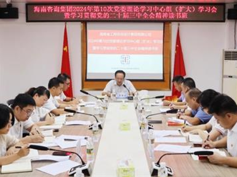 海南咨询集团党委理论学习中心组举办学习贯彻党的二十届三中全会精神读书班
